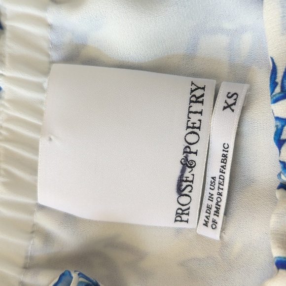 Prose & Poetry Rochelle Shoulder-tie Printed Dress in Cobalt - Picture 6 of 7